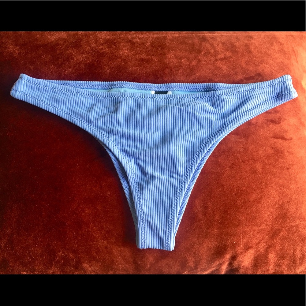 Periwinkle Ribbed Bikini Bottom - Picture 3 of 9